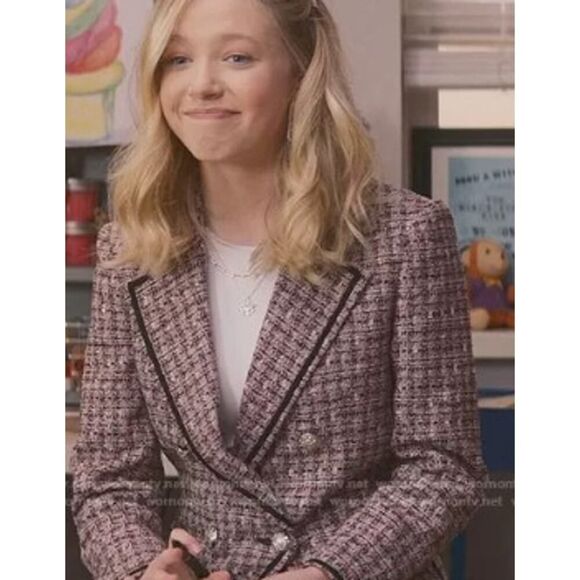 Veronica Beard Pink and Black Checkered Blazer - Picture 3 of 10